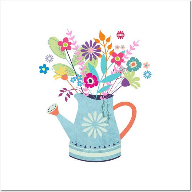 Flower watering can Wall Art by mil_papeles